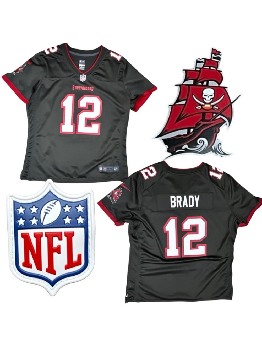 Tom Brady Tampa Bay Buccaneers Nike Alternate Pewter Game Jersey Sz XL